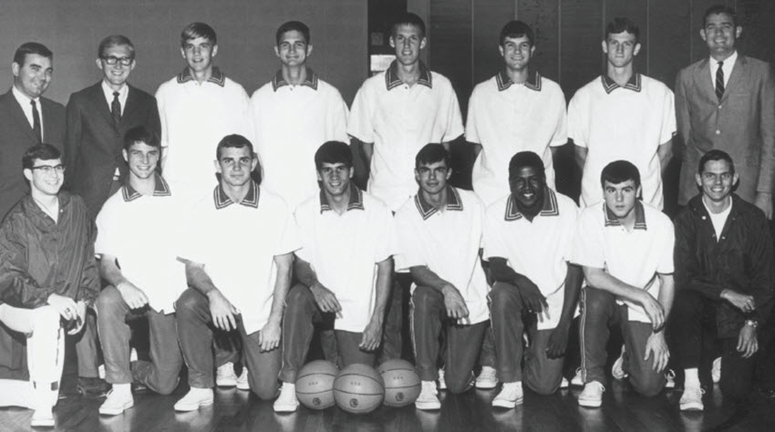 Pictured here are the original Jaguars — the first basketball team at the University of South Alabama.  