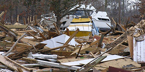 Devastation left behind of Hurricane Katrina